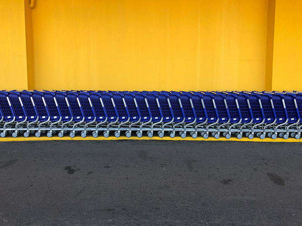 Shopping carts lined up