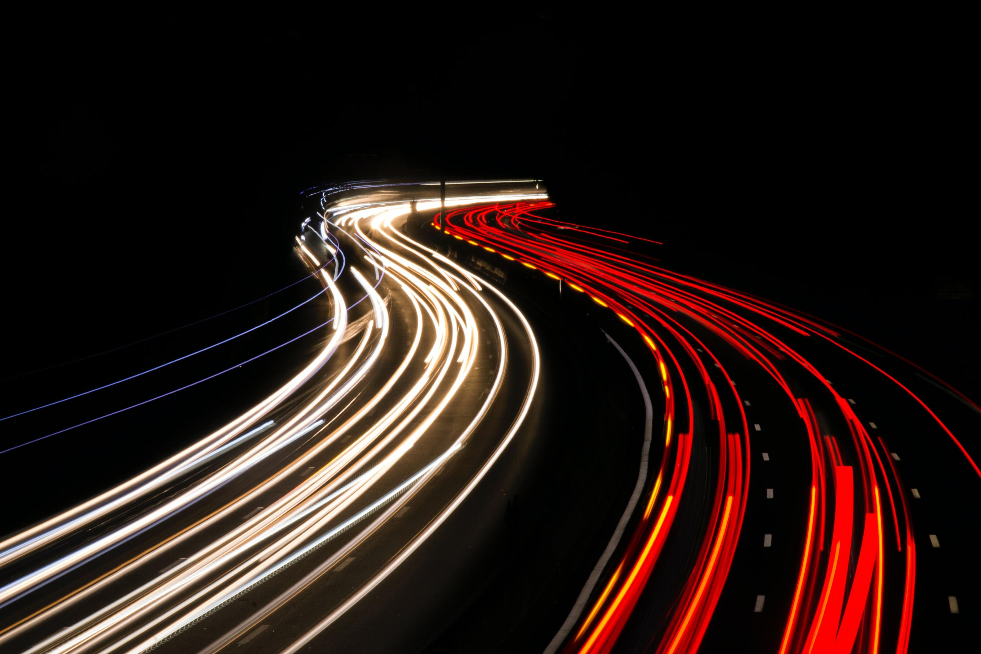 Moving lights on a highway